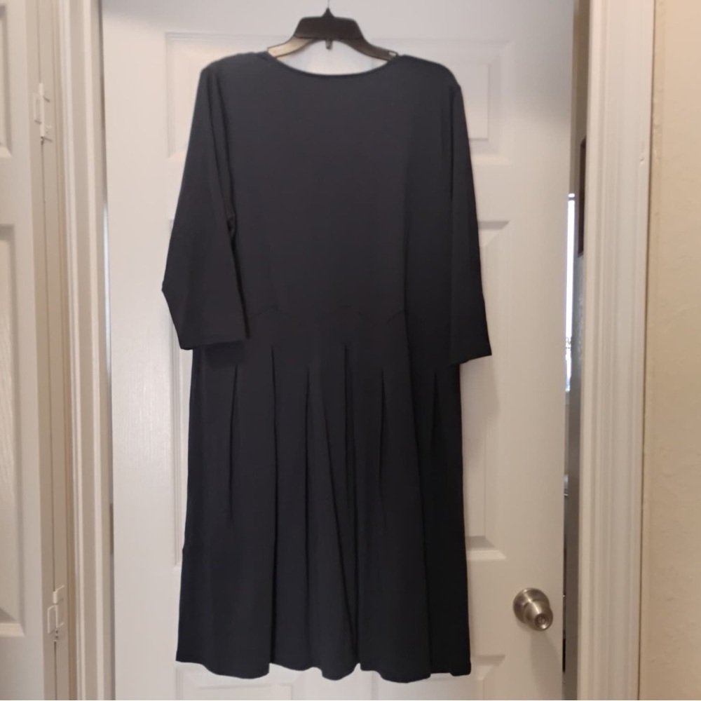 Soft Surroundings Navy Blue V-Neck Long Sleeve Dress XL - Picture 3 of 4